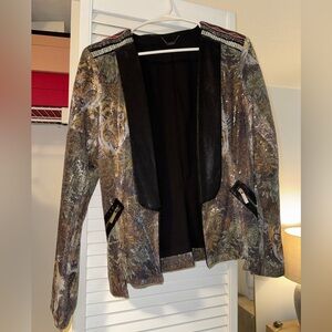 Custo Barcelona Sequin Tiger Embroidered Jacket